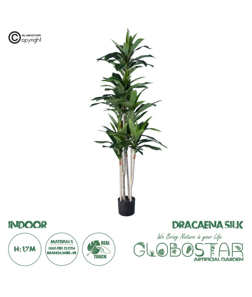 GloboStar® Artificial Garden DRACAENA SILK 20044 - Τεχνητό Διακοσμητικό Φυτό Δράκαινα Υ170cm